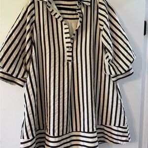 Entro Black and White Striped Dress